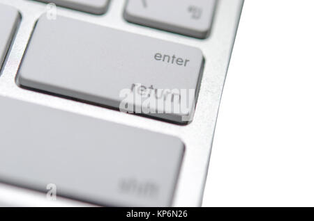 Return key of a black keyboard with the shape of a brain imprinted ...