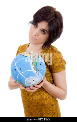 world in her hands Stock Photo