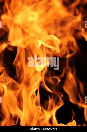 fire and flames black bacground Stock Photo