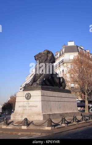 Place Denfert-Rochereau - Paris - France Stock Photo