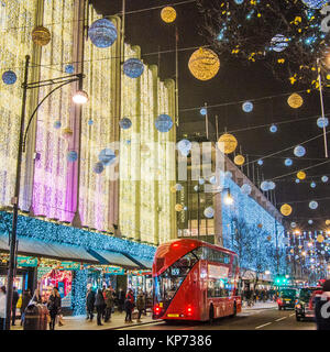 Christmas lights in Oxford Street, London Stock Photo