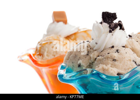 caramel and cookies and cream ice cream Stock Photo