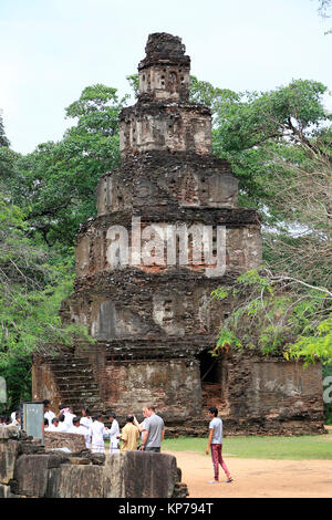 Satmahal Prasada, The Quadrangle, UNESCO World Heritage Site, the ancient city of Polonnaruwa, Sri Lanka, Asia Stock Photo