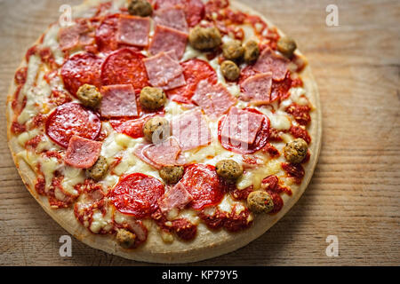 Meat feast pizza Stock Photo