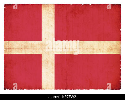 Flagge von Dänemark im Grunge-Design Stock Photo