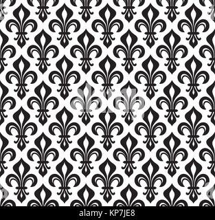 Royal heraldic Lilies (Fleur-de-lis) — wallpaper background, seamless pattern. Stock Vector