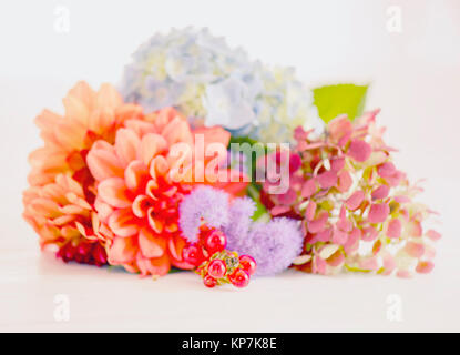 Autumn bouquet with berries on white background Stock Photo