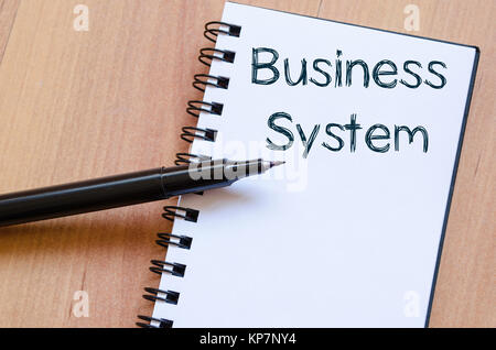 Business system write on notebook Stock Photo