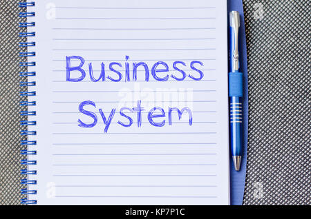 Business system write on notebook Stock Photo