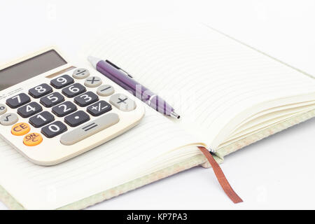 Notebook with pen isolated on white background Stock Photo