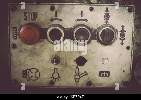 Buttons on a control panel Stock Photo