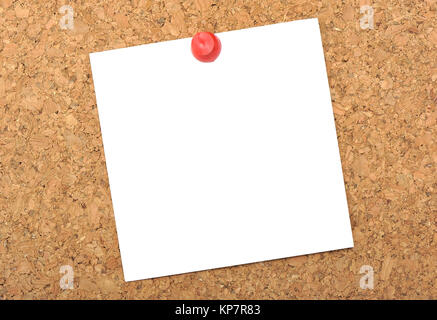 Clean piece pinned to corkboard Stock Photo