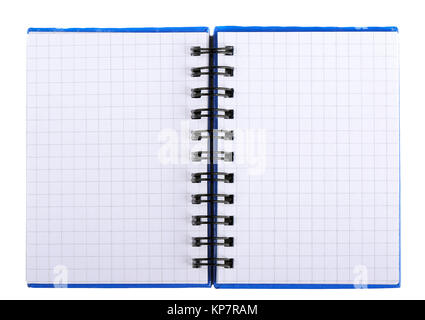 Isolated notebook with pages in a cage with a spiral Stock Photo