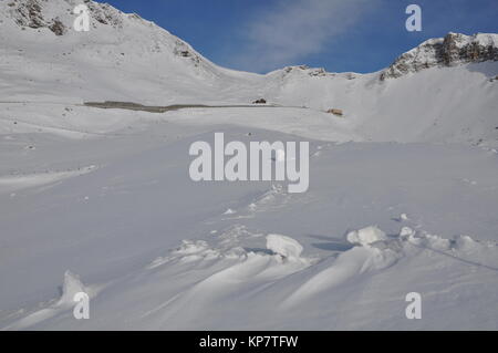 Schareck Hochtor Grossglockner Winter Deep Snow GrossglocknerstraÃŸe Stock Photo