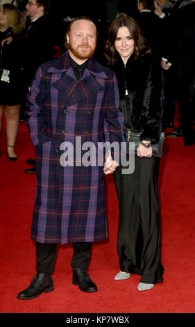 Photo Must Be Credited ©Alpha Press 079965 12/12/2017 Leigh Francis AKA Keith Lemon and wife Jill Carter Star Wars The Last Jedi European Premiere at Royal Albert Hall London Stock Photo