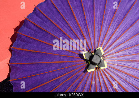 Japanese traditional purple umbrella Stock Photo