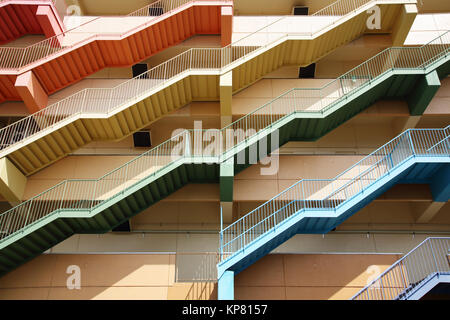 Abstract fire escape stairs background Stock Photo