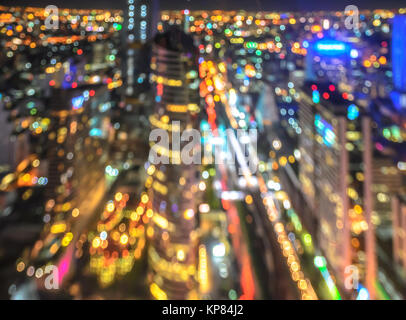 Cityscape night lights bokeh background Stock Photo