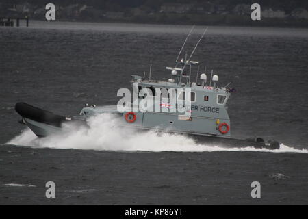 HMC Active, a 20 metre coastal patrol vessel operated by the UK Border Force, passing Gourock on the Firth of Clyde. Stock Photo