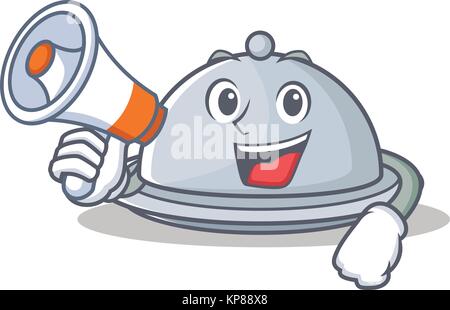 With megaphone ellipse character cartoon style vector illustration ...