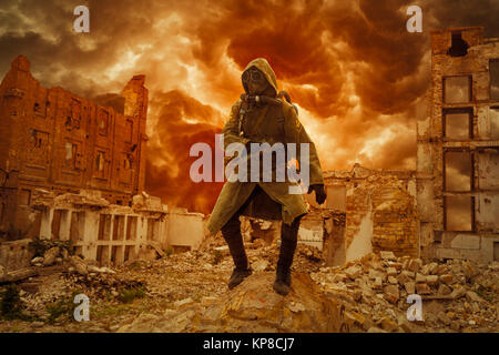 Nuclear apocalypse survivor Stock Photo