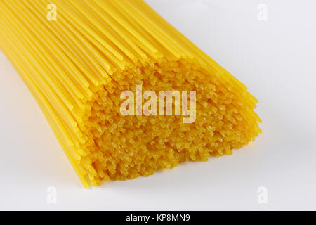 pile of uncooked spaghetti Stock Photo