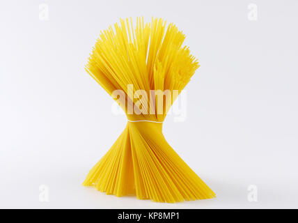 bundle of uncooked spaghetti Stock Photo