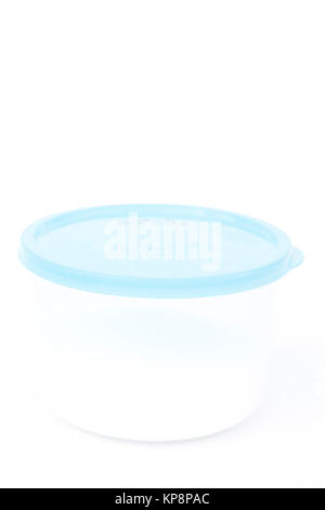Plastic food containers isolated on white background Stock Photo
