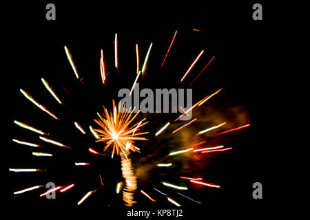 fireworks at night in the sky Stock Photo