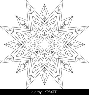 mandala,original coloring book for adults,an aid to meditation,to rest Stock Photo