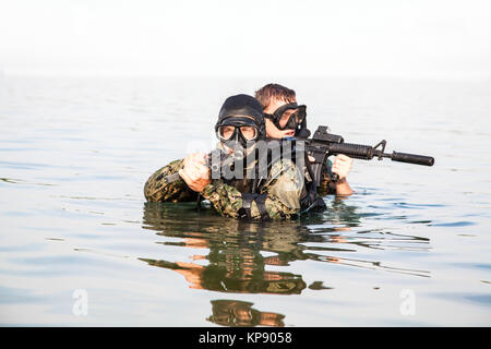 Navy SEAL frogmen Stock Photo