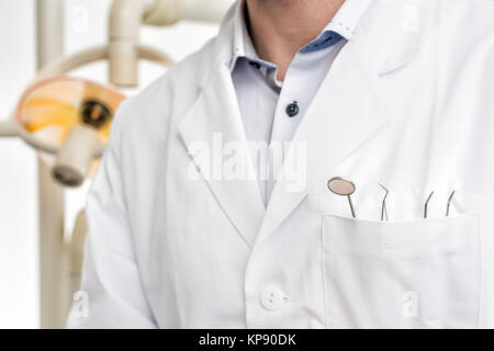 dental tools in frock Stock Photo