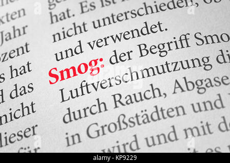 dictionary with the term smog Stock Photo