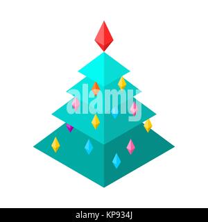 Christmas tree isometric style. Christmas and New Year Vector illustration Stock Vector