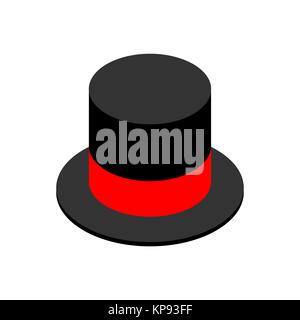 Hat cylinder isometric style isolated. Cap aristocrat. Vector illustration Stock Vector