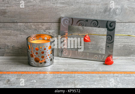 Gray and orange still life Stock Photo