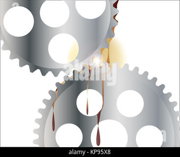 Oiled Gear Wheels Stock Photo