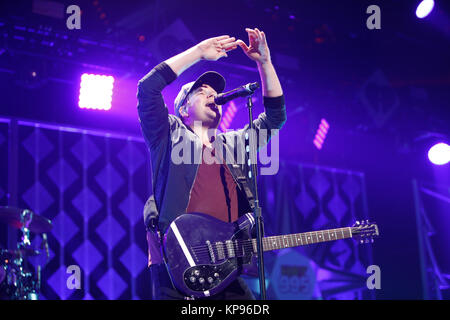 Fall Out Boy performs at the 99.5FM Jingle Ball presented by Capital One at the Capital One Center in Washington D.C. on 12/11/17 Stock Photo