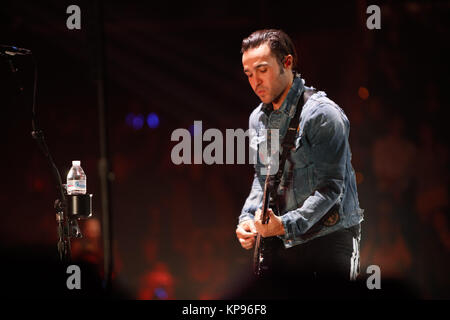 Fall Out Boy performs at the 99.5FM Jingle Ball presented by Capital One at the Capital One Center in Washington D.C. on 12/11/17 Stock Photo