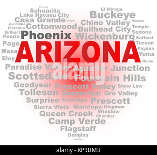 Arizona Word Cloud Heart Stock Photo