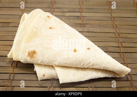 Large thin pita bread, isolated Stock Photo