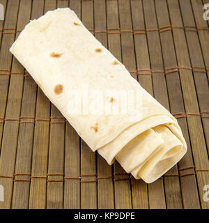 Large thin pita bread, isolated Stock Photo
