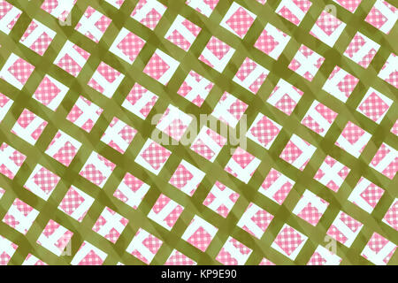 Green, Pink Computer Generated Abstract Geometric Pattern Stock Photo