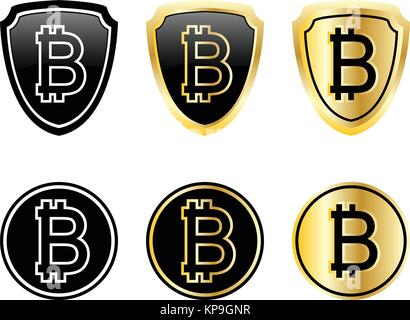 bitcoin icons set - vector Stock Vector