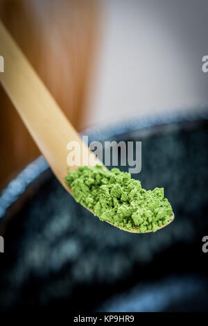 Matcha, powdered Japanese green tea. Stock Photo