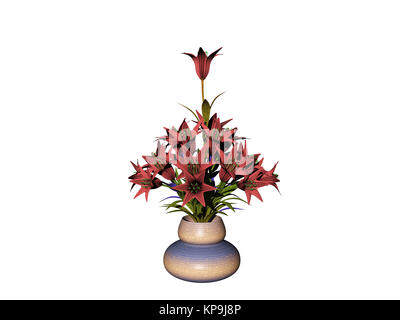 exempted vase with bouquet Stock Photo