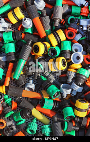 Plastic pipe fittings Stock Photo