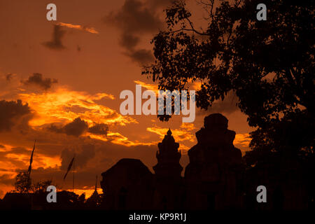 the Prasat Sikhoraphum Temple at the Town of Sikhoraphum near the city of Surin in Isan in Thailand. Stock Photo