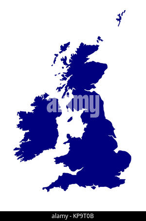 U.K. and Southern Ireland Silhouette Stock Photo