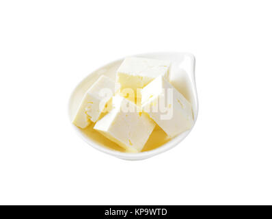 Diced feta cheese Stock Photo